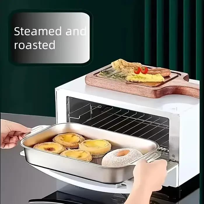 Plateau rectangulaire en acier inoxydable 304 avec couvercle pour poisson grillé et écrevisses