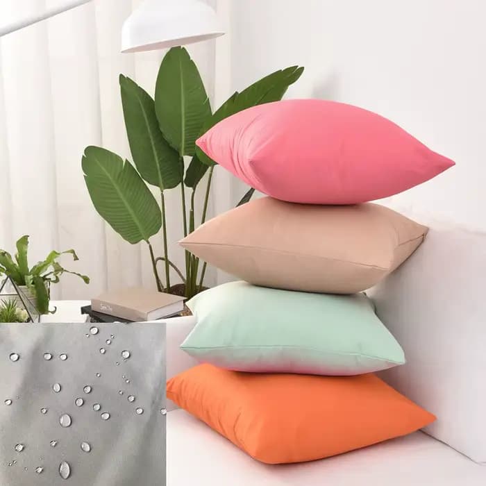 Housse de coussin de jardin solide et imperméable en sergé