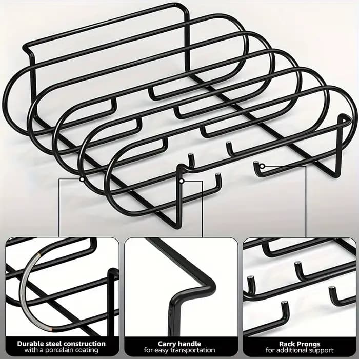 Support à côtes en acier inoxydable pour barbecue
