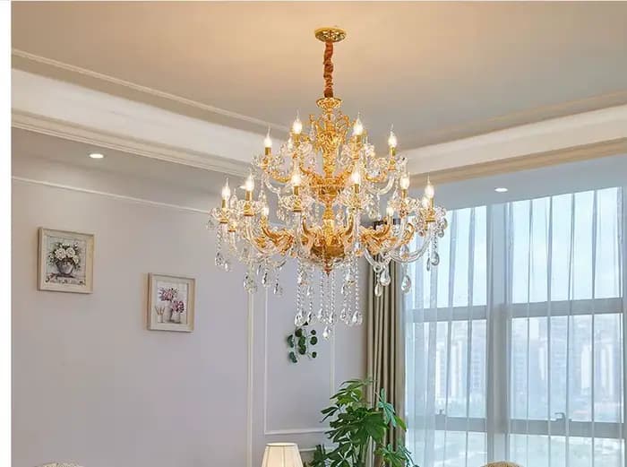 Lustres dorés pour salon, lampe de luxe européenne, lustres dorés modernes, livraison gratuite, garantie à 100%, E14