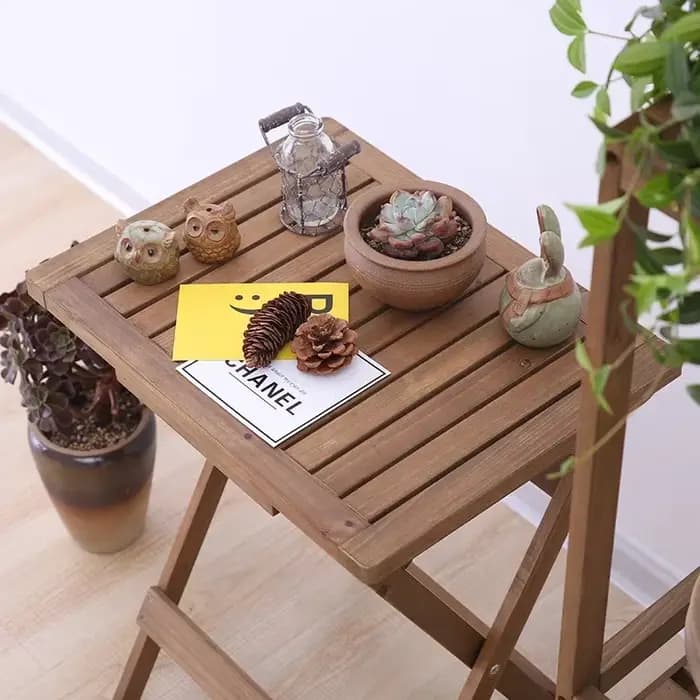 Table à thé pliante en bois massif