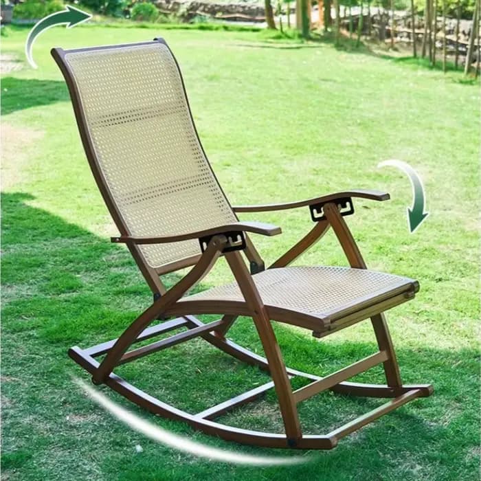 Chaise à bascule en bambou pour adultes