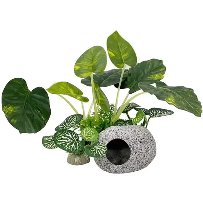 Ornements d'aquarium, plantes de Simulation, décorations d'aménagement paysager d'aquarium, plantes d'eau en plastique, fleurs, arbres, roches, accessoires
