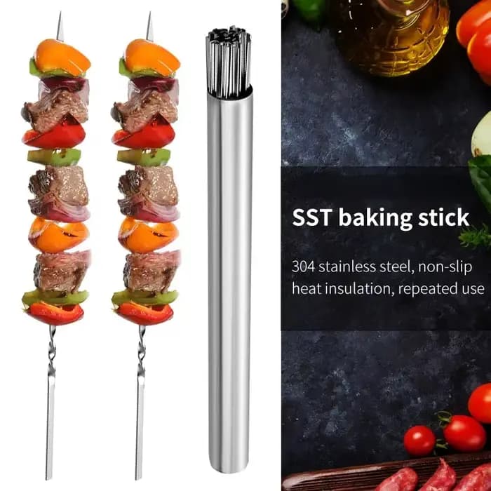 Brochettes de Barbecue réutilisables en acier inoxydable