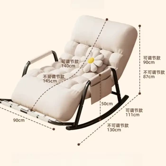 Fauteuil à bascule portable surdimensionné pour adulte