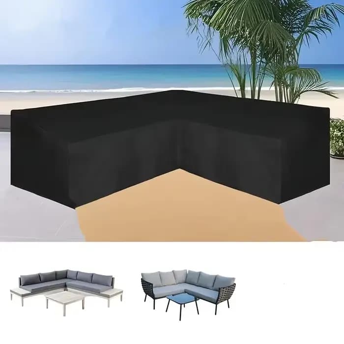 Housse de protection imperméable en forme de L pour canapé d'angle de jardin