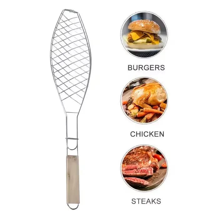 Pince à barbecue avec manche en bois