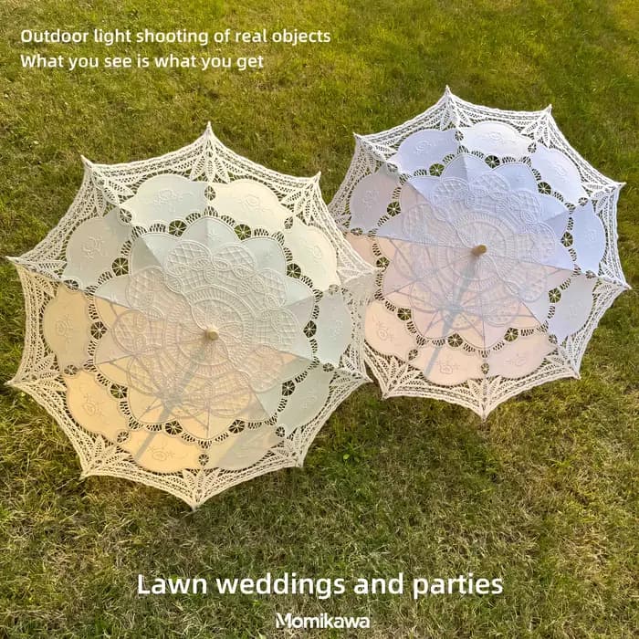 Parasol en dentelle ajourée rétro français