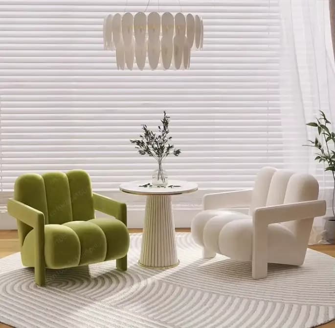 Fauteuil paresseux en crème