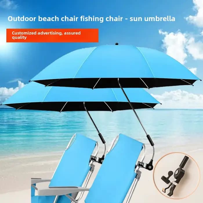 Chaise de camping portable avec parasol amovible