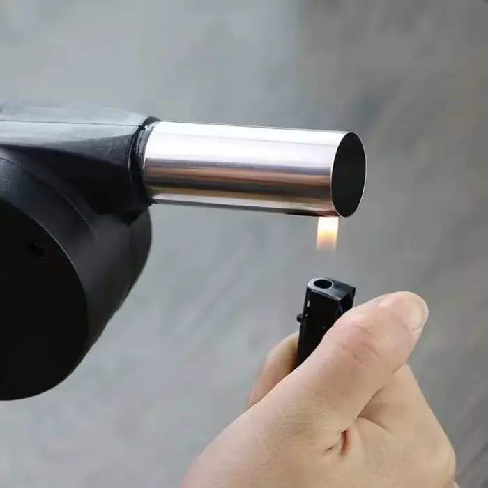 Souffleur de barbecue portable à manivelle pour cuisson en extérieur