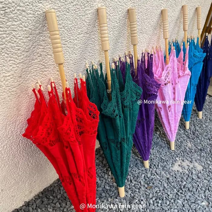 Parasol en dentelle ajourée rétro français