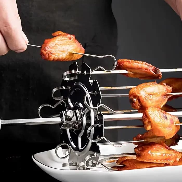 Gril de Barbecue rotatif en acier inoxydable