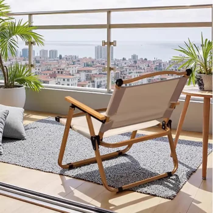 Bras en bois Chaise pliante extérieur unique Camping pêche