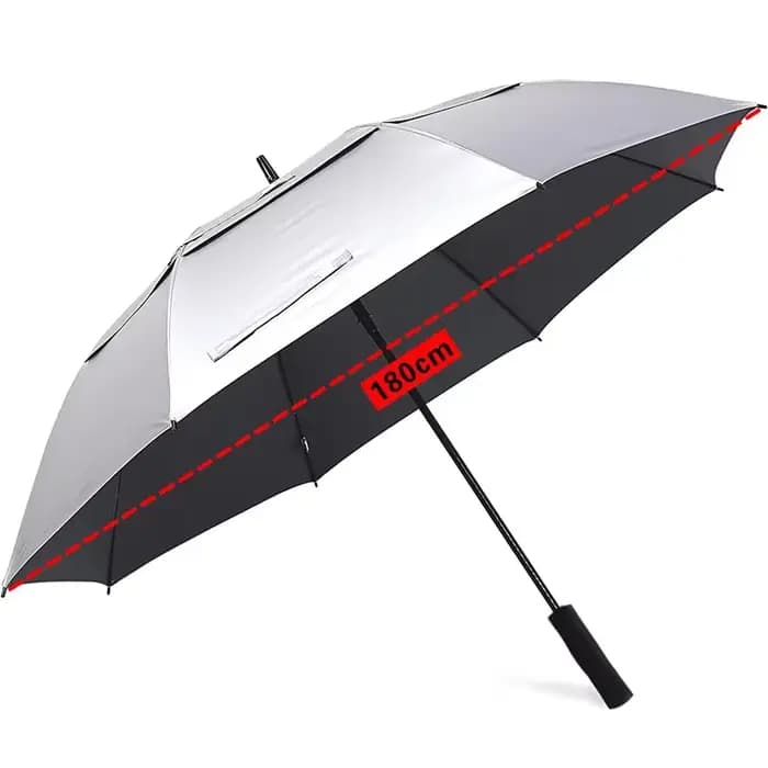 Parapluie extra large en titane argenté