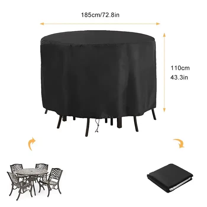Couverture de Table ronde extérieure pour jardin-tissu Oxford
