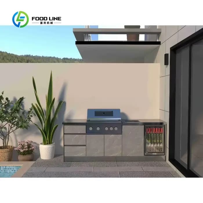 Meubles d'extérieur modulaires en acier inoxydable personnalisés pour barbecue