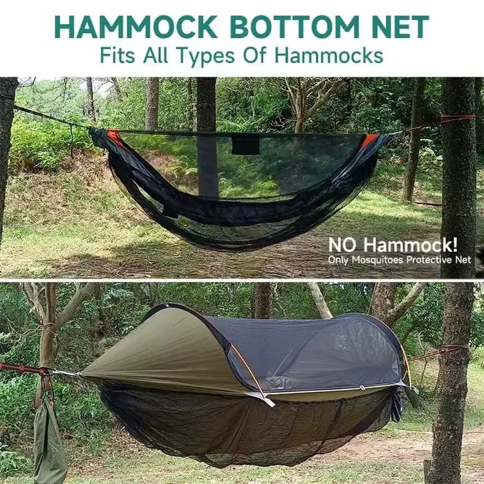 Hamac de camping avec moustiquaire inférieure amovible