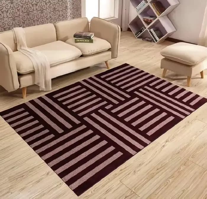 Tapis rayé rétro français