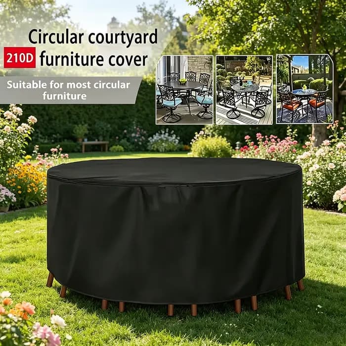 Housses de protection pour table et chaises de jardin rondes d'extérieur