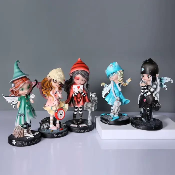 Fée magique jardin ornement Figurine résine décor cadeau aile fée Figurines Collection