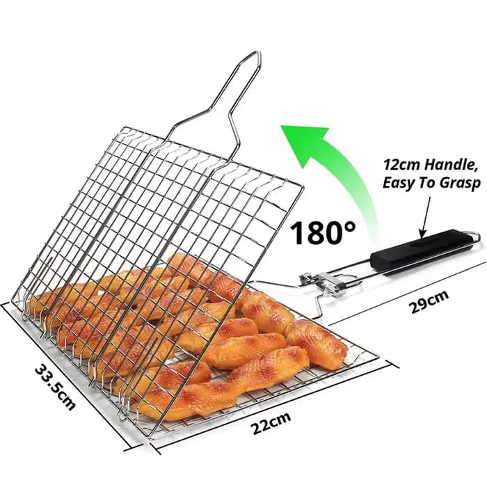 Mir à griller pliable en acier inoxydable