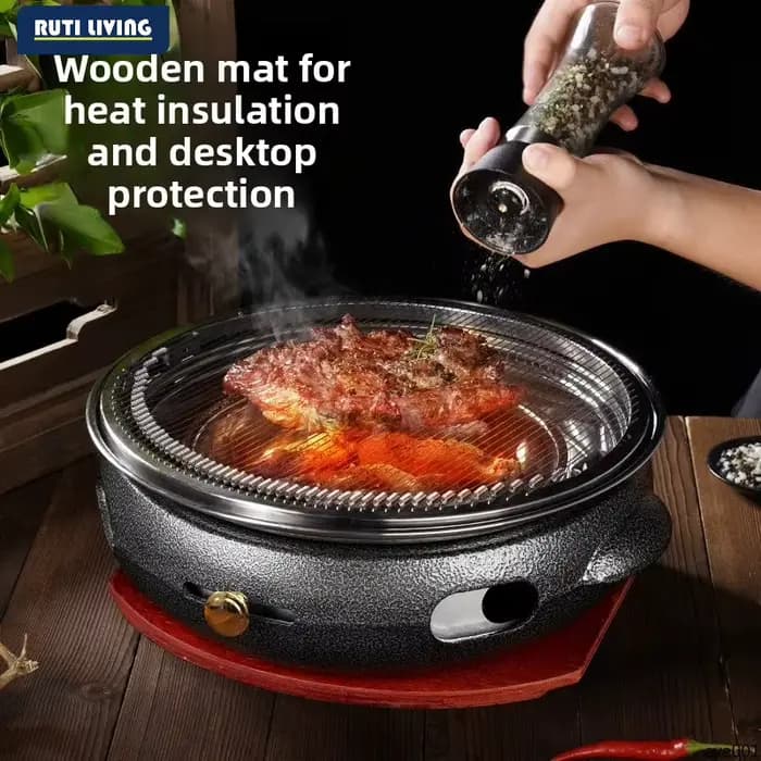 Barbecue portable sans fumée pour la maison, l'extérieur, le camping, le jardin, avec grille en maille, compatible charbon de bois