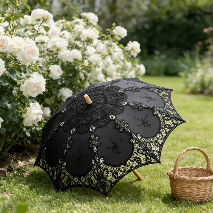 Parasol brodé en dentelle
