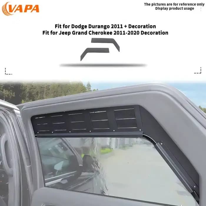 Panneau de ventilation décoratif pour fenêtre arrière de voiture, accessoires de camping, compatible avec Dodge Durango 2011 et Jeep Grand Cherokee 2011-2020