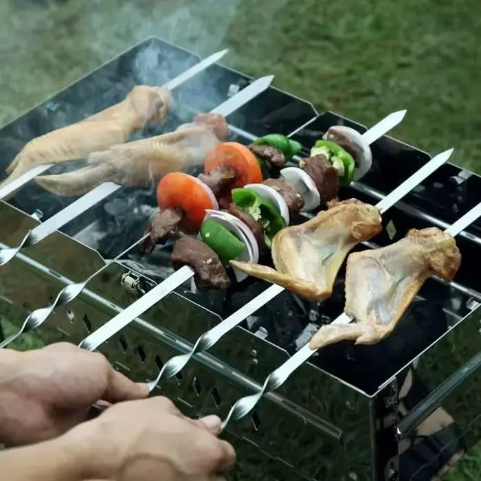 Brochette de Barbecue large en acier inoxydable
