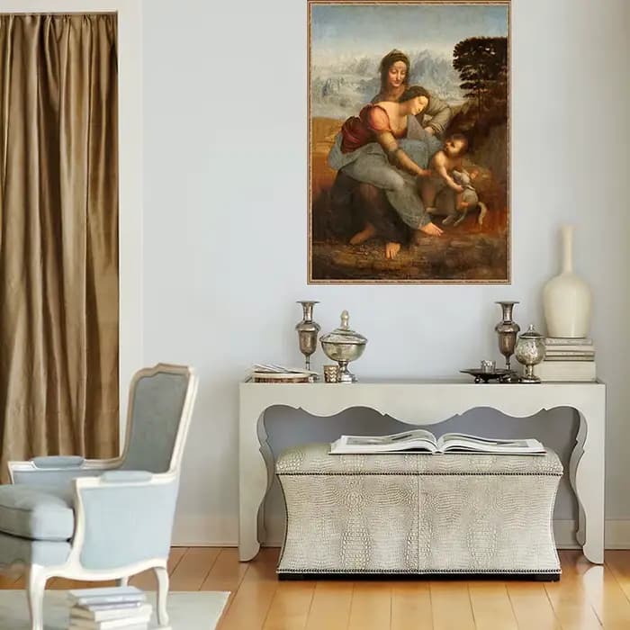 Leonardo Da Vinci la vierge et l'enfant avec St Anne affiches imprime pour salon mur Art décoration de la maison toile peinture à l'huile