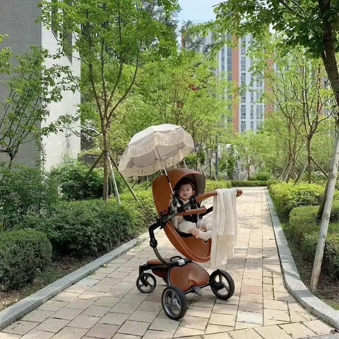 Parasol Beige à Franges Ultraviolets pour Bébé