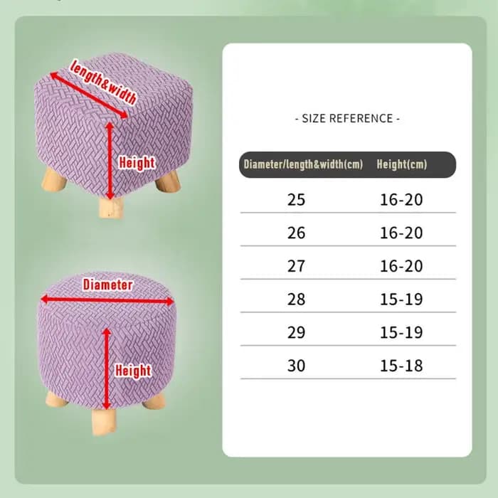Housses de tabouret carrées en tricot épais et extensible