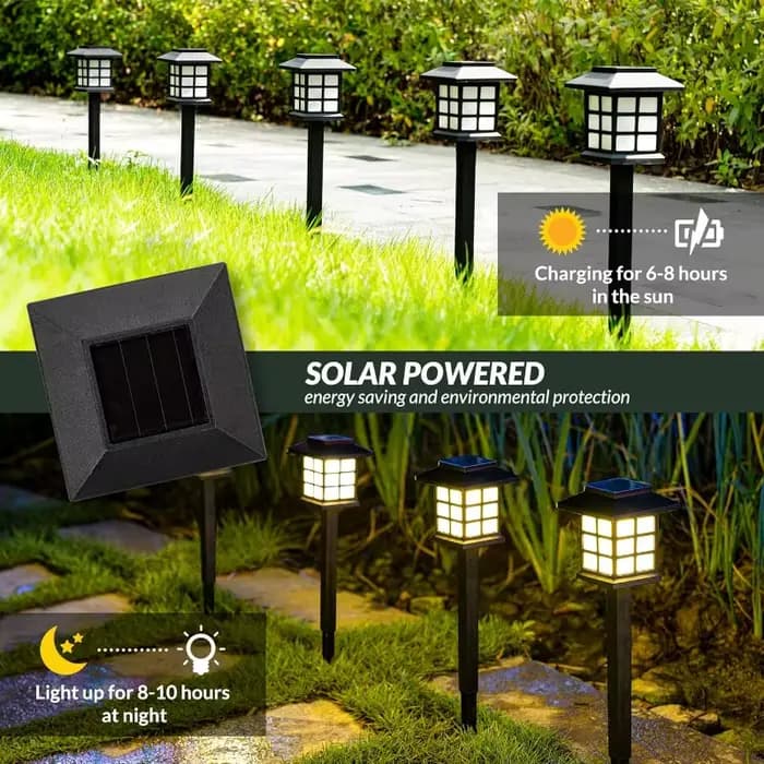Paquet de 2 lumières solaires de voie lampe solaire extérieure éclairage paysager étanche pour jardin cour Patio passerelle allée Camping décor