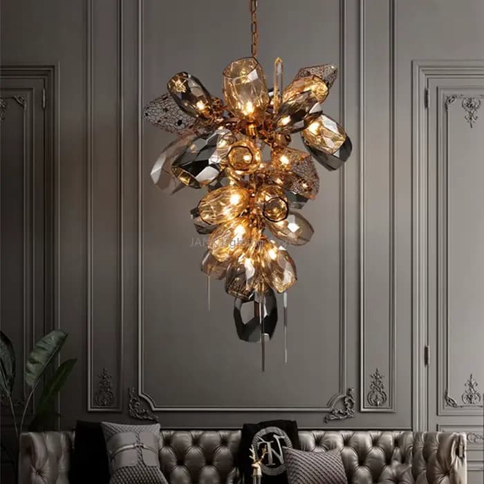 Lampes suspendues LED en acier inoxydable, lustre en cristal, ampoule gratuite, salon, chambre à coucher, allée, intérieur, luxe moderne