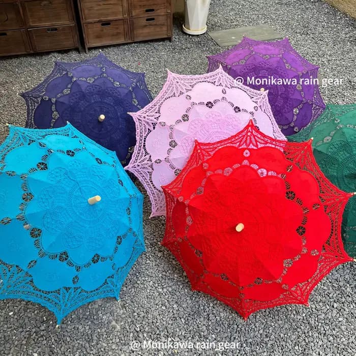 Parasol en dentelle ajourée rétro français