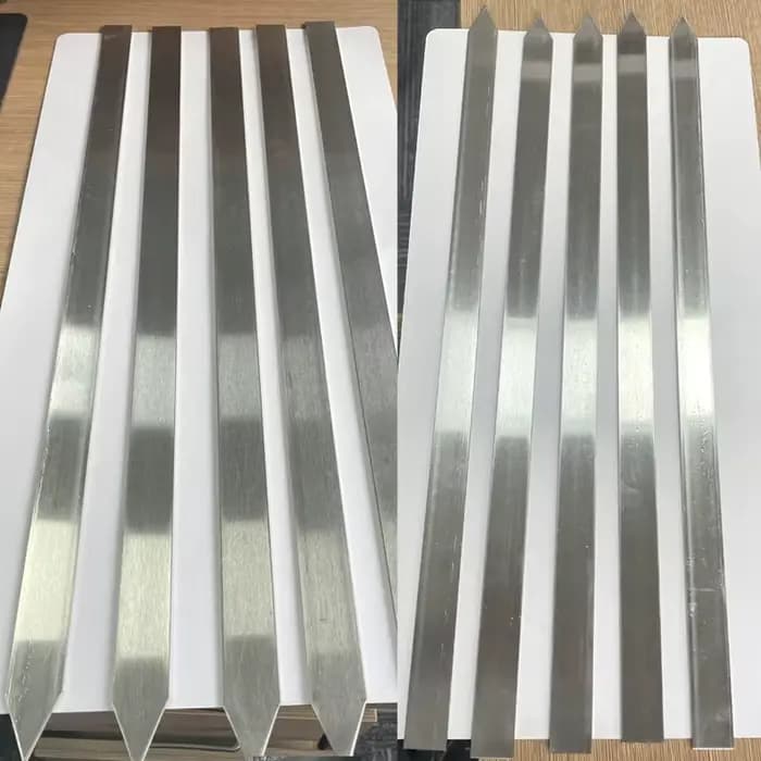 Modules Kebob en acier inoxydable pour barbecue, modules Wers, sans bois, manche plat, Wer Nucleofor Brazilian Koobideh Persian, 50cm de large, 6 pièces