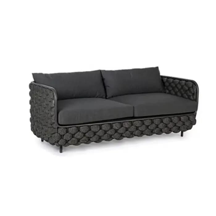 Ensemble de canapé de jardin moderne en rotin et alliage d'aluminium