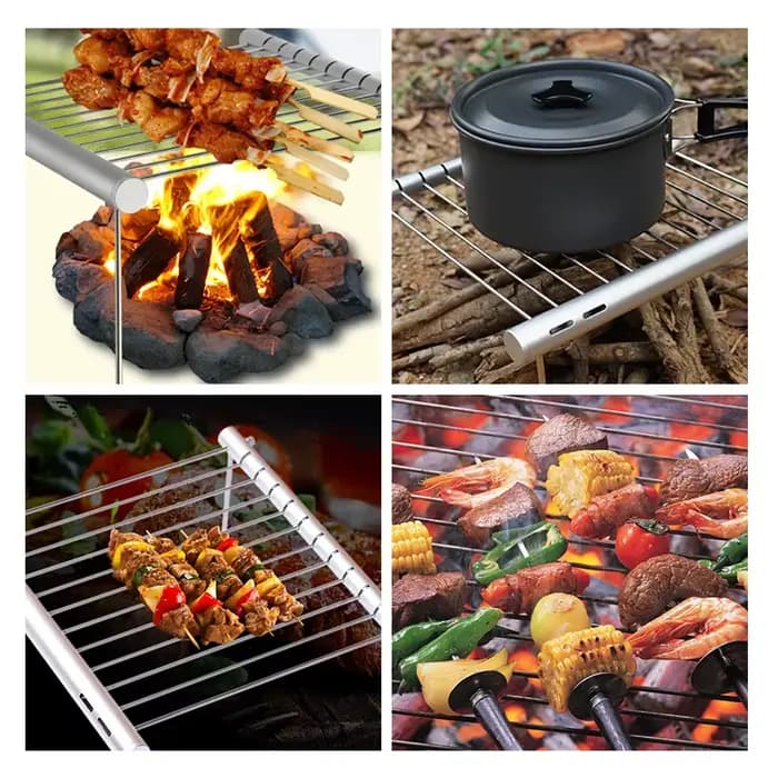 Mini Barbecue Pliant Portable en Acier Inoxydable