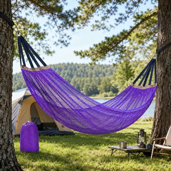 Hamac de jardin en maille pour l'extérieur