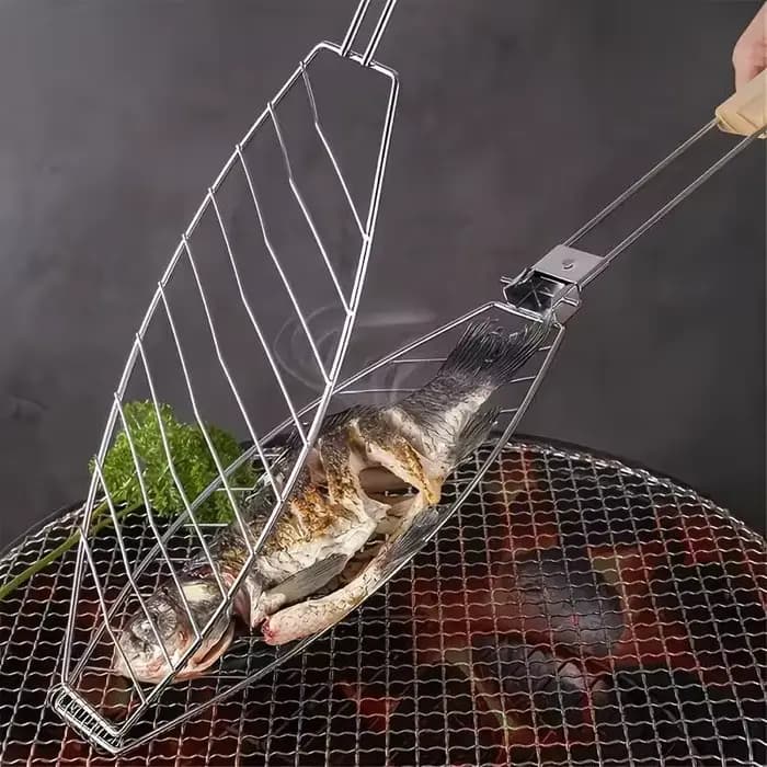 Pince à barbecue avec manche en bois