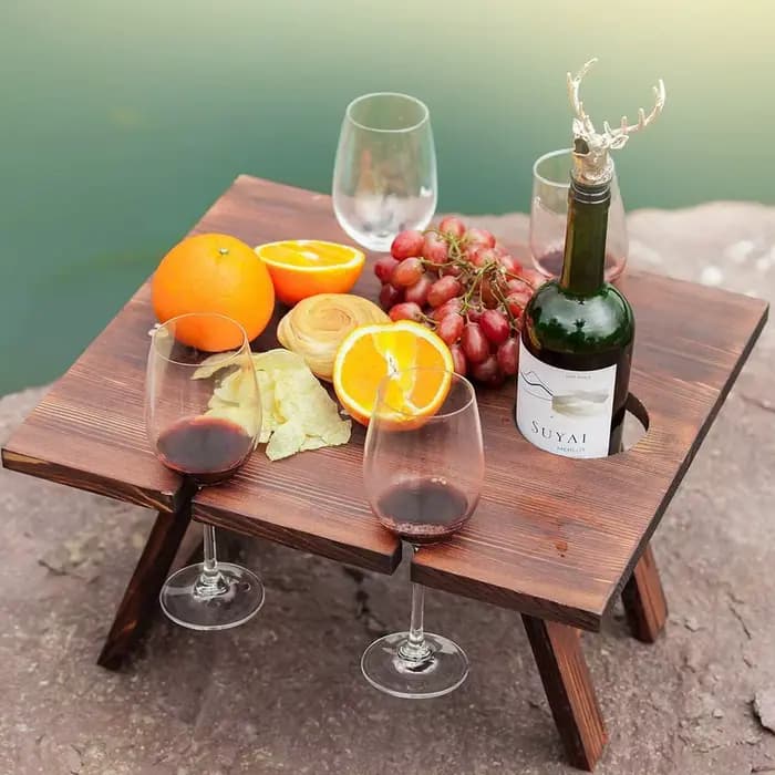 Table de pique-nique portable d'extérieur en bois