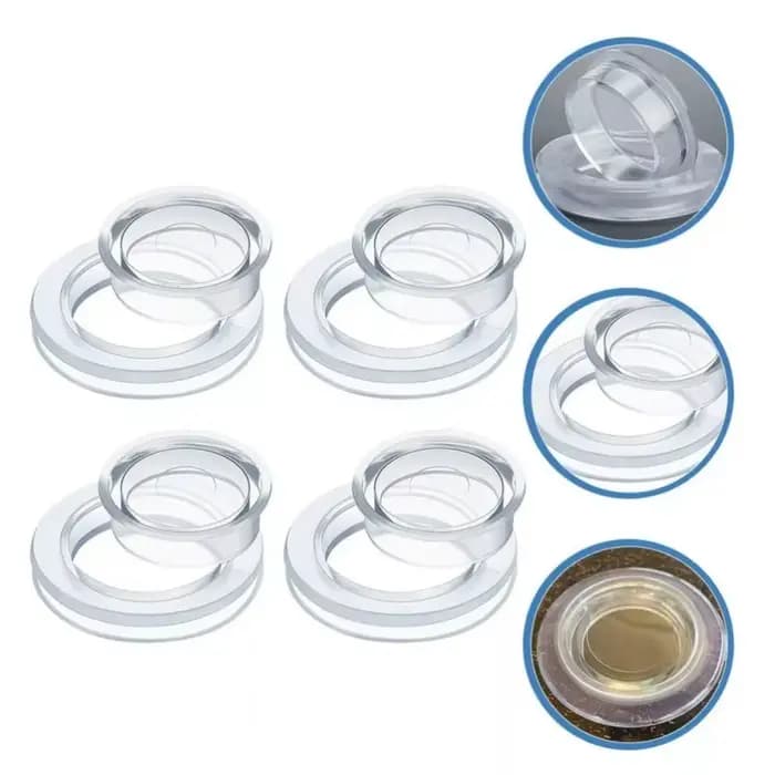 Protection d'anneau de table en silicone transparent pour parasol de patio avec capuchon