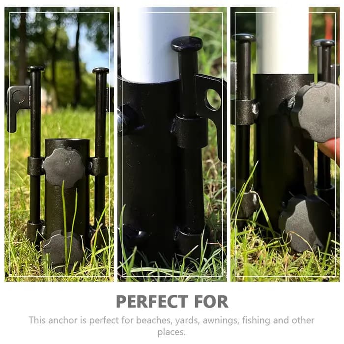 Support de parasol extérieur robuste et léger en fer pour la plage