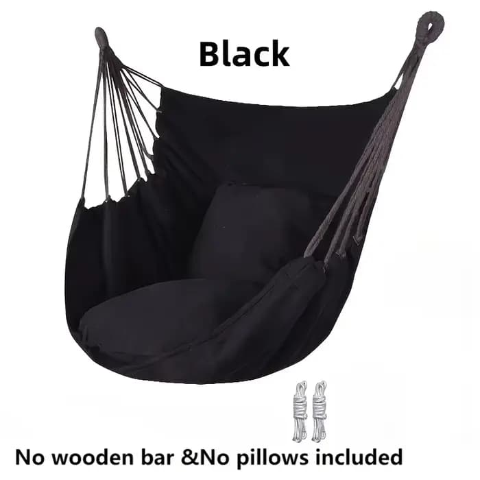 Fauteuil hamac portable en tissu durable à rayures – Chaise longue suspendue confortable pour jardin, cour et camping