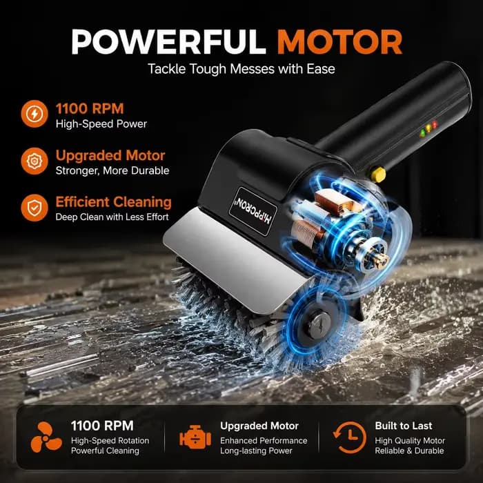 Brosse de nettoyage électrique rechargeable pour barbecue 1100 tr/min