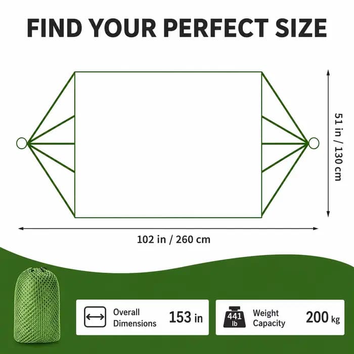 Hamac de jardin en maille pour l'extérieur