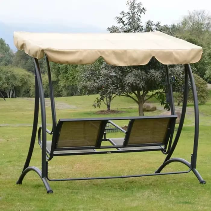 Chaise hamac suspendue extérieure de balançoire de jardin de 2 places avec auvent