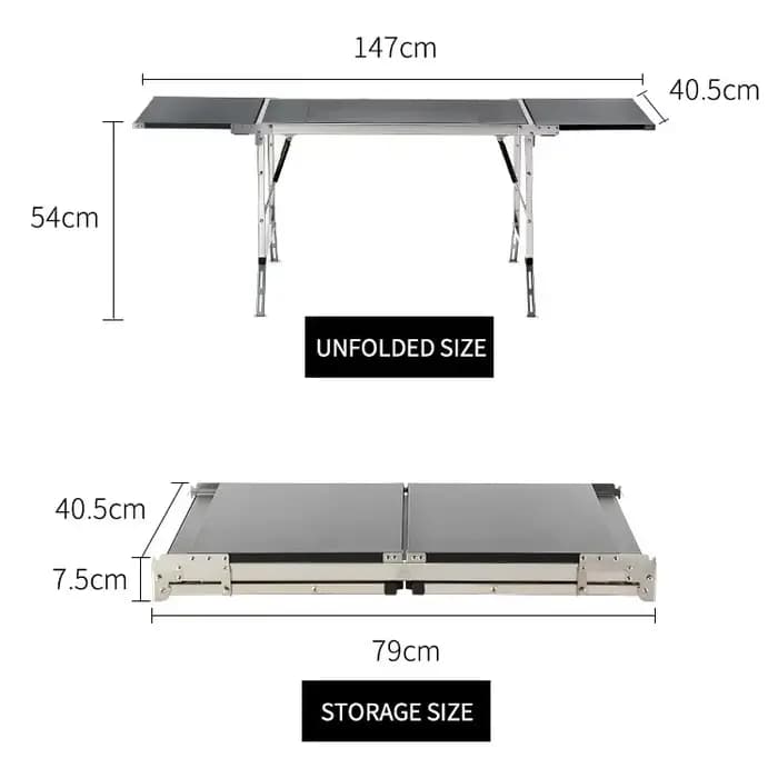 IGT Table pliante 304 en acier inoxydable série IGT ensemble Portable en plein air vacances fête Cam