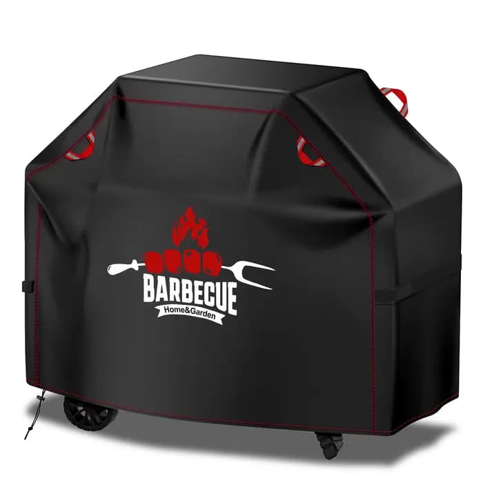 【Housse de barbecue Ry Red Line】Housse de barbecue d'extérieur, fabriquée en tissu Oxford résistant